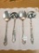4 pieces of antique and vintage ornate silverplate serving utensils