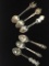 Set of 6 sterling silver souvenir spoons - antique & vintage - one spoon is antique .800 coin silver