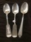 3 Sterling silver large serving spoons, 2 are C. A. Belden and 1 is international