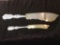 Pair of antique Sterling silver knives dated 1891- server and butter knife