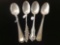 Set of four antique Sterling Silver spoons - one very figural