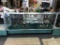 Glass and steel lighted top multi level adjustable shelf display case