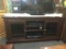 Fantastic dark wood entertainment center/ storage center with glass doors