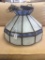 Blue & white stained glass hanging lamp