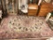 Stunning iranian handknotted hunt scene area rug in subtle pink and blue pastel tones