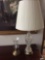 High end art glass Lamp in good cond w/ stand & little brass base lamp + crystal living room lamp