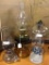 Set of four vintage and antique oil lamps in different styles - nice set