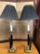 Set of two modern black and gold lamps - elegant