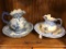 Set of vintage wash basin pitchers and bowls - including hand painted arnels