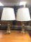 Set of two matching candelabra style brass lamps