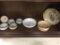 Collection of hand made and signed pottery- bowl set, vintage large plate, etc