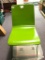 Modern green armless dining chair - fair cond