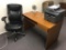 Wonderful mid century look office desk w/ leather office chair