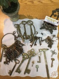 Wow - Amazing selection of antique keys - skeleton keys, large keys, clock keys etc