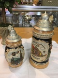 Set of two salt glazed german beer steins commemorative the munich olympics