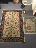 Set of two rugs - wool hand tufted indian rug and small modern rug