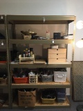 Heavy duty metal and plywood shelving - does not include contents