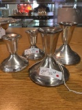Set of 4 Duchin Sterling Silver candle holders w/ weighted bottoms