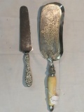 Sterling Silver handled cake knife and vintage silverplate server w/ french 