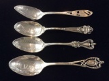 Set of antique victorian Sterling Silver spoons all engraved Elizabeth