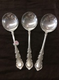 Set of 3 matching Reed and Barton Sterling Silver soup spoons