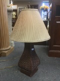 Lovely modern woven basket look ceramic lamp