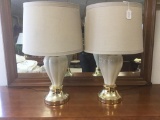 Pair of gorgeous D.G. luster and gold table lamps