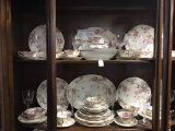 Castleton Sunnybrook vintage china set with vibrant flower pattern - 59 pieces
