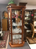 Modern curio cabinet w/ lighted top and glass side doors - $195 tag