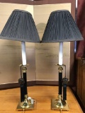 Set of two modern black and gold lamps - elegant