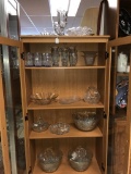 Entire contents of cabinet - loads of cut crystal including punch bowl set