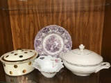 Selection of fine china & porcelain incl. Haviland limoges, antique transferware plate & Hall Tureen