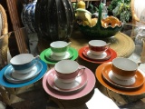 Set of 5 tea cups and saucers by Narumi china - Occupied Japan
