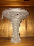 Wonderful frosted art glass vase w/ mid century look - see pics
