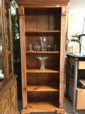 Modern solid pine bookcase with column detail