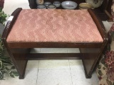 Vintage 40's Deco vanity bench in fair cond