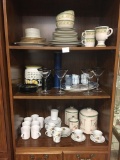 Selection of partial china sets & more - includes Syracuse gold leaf china set &a kitchen canisters