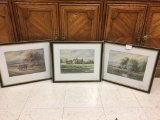 Set of three Henry Stannard (1844-1920) original watercolors - tagged $940!