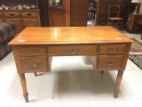 Solid maple writing desk by Conant Ball - authentic early American reproduction - good cond