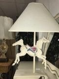 Modern rustic carousel horse lamp