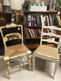 Set of two antique rush bottom chairs - see pics