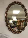 modern gold braided frame mirror