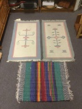 Set of 3 native american inspired rugs - wool and acrylic