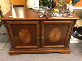 Modern Deco inspired storage/ media stand with cherry stain - $129 tag