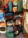 Bookcase full of various tools & camping gear!! See pics