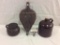 Selection of primitive pieces incl. clay growler and pot w/ antique bellow