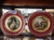 Set of two Royal Vienna rare painted plates - Mrs Robinson & Arcadian Scenery is artist signed