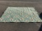 Fantastic large blue area rug with raised nouveau pattern - good cond