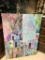 Original J. Haefner 1994 mixed media paint and collage art piece - N. A. Inspired