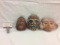 2 vintage Peruvian masks and 1 vintage Mexican clay mask very unique!